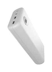 Powerology 30000mAh Quick Charging Power Bank with Power Delivery 3.0, 45W, White