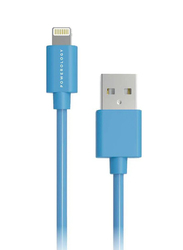 Powerology 1.2-Meter Data Sync Lightning PVC Cable, USB 2.0 Type A Male to Lightning for Apple Devices, Blue