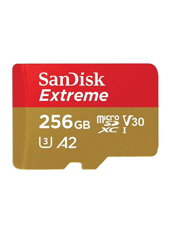 سانديسك إكستريم UHS-I مايكرو إس دي إكس سي بطاقة ذاكرة سعة 256 جيجا بايت ، أسود
