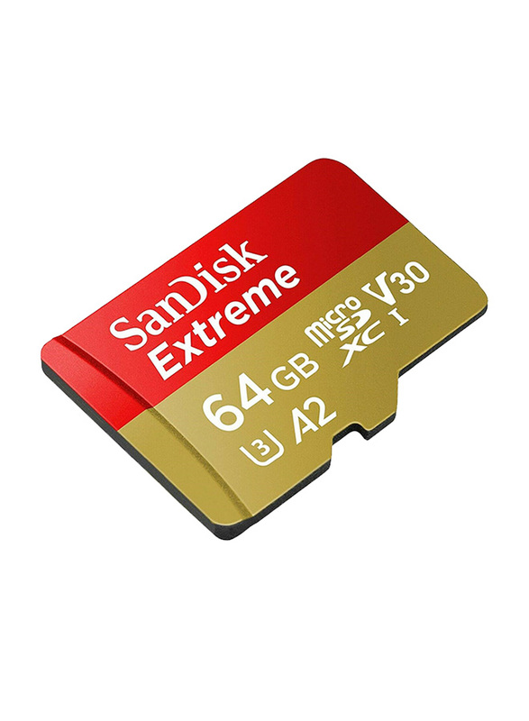 سانديسك إكستريم UHS-I مايكرو إس دي إكس سي بطاقة ذاكرة سعة 64 جيجا بايت ، أسود
