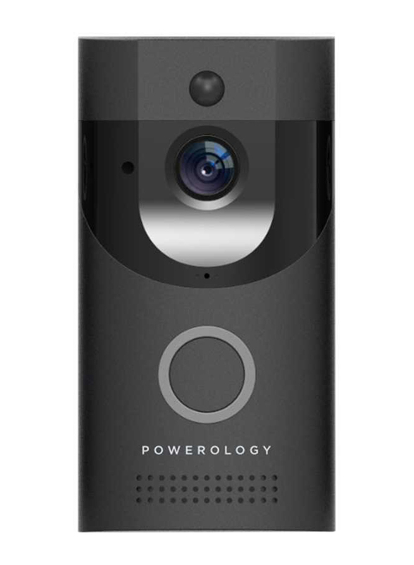 Powerology Smart Doorbell Video Camera, Black