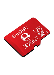 سانديسك UHS-1 مايكرو إس دي إكس سي بطاقة ذاكرة بعلامة نينتندو التجارية سعة 128 جيجابايت ، SQXAO ، لايف تايم ليمتد ، أسود