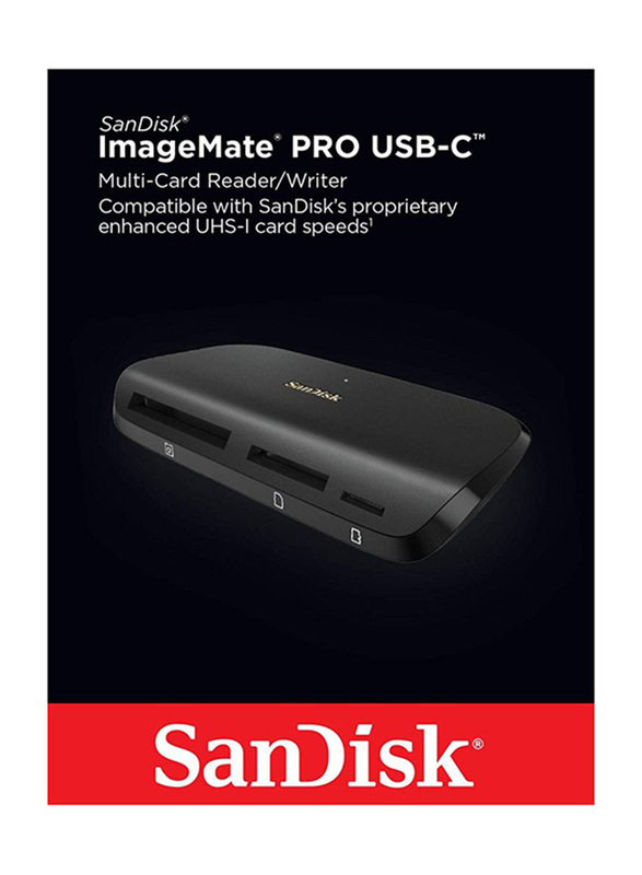 SanDisk ImageMate PRO USB-C Multi-Card Reader/Writer, USB 3.1, Black