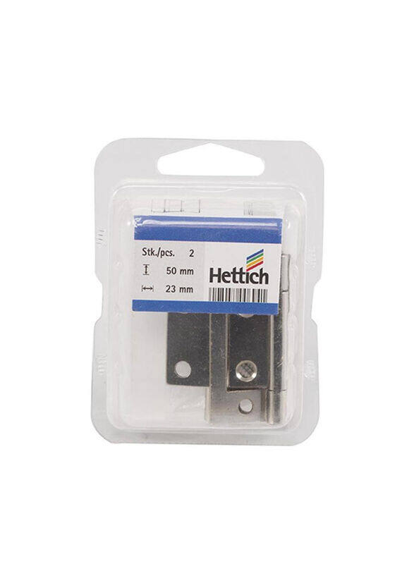 

Hettich Nickel Laminated Hinge, 50 x 23 x 1.3 mm, Silver