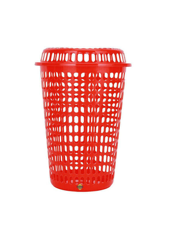 

Royalford Plastic Laundry Basket with Lid, 45 x 66.5cm, Red