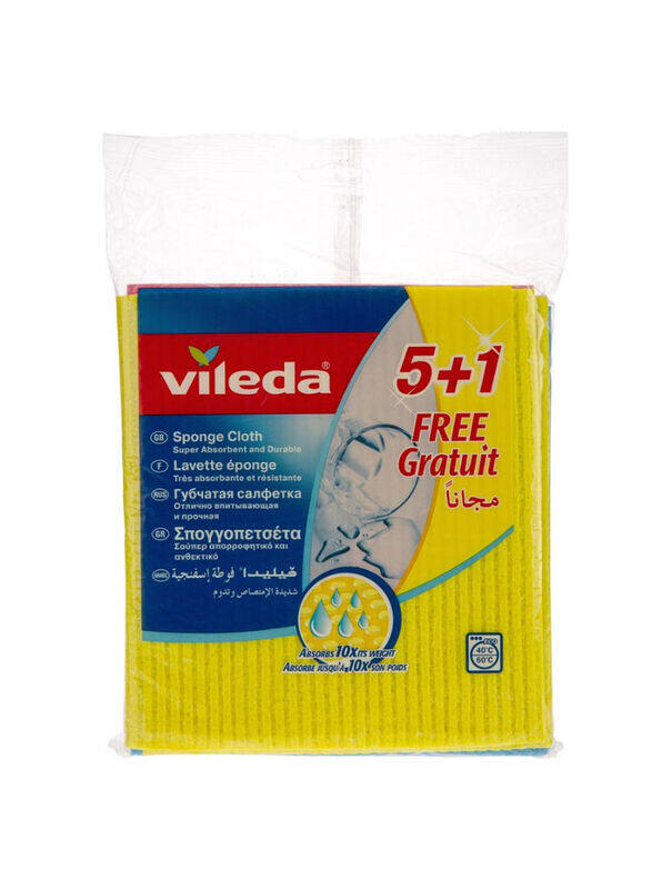 

Vileda Sponge Cloth, 6 Pieces, Yellow