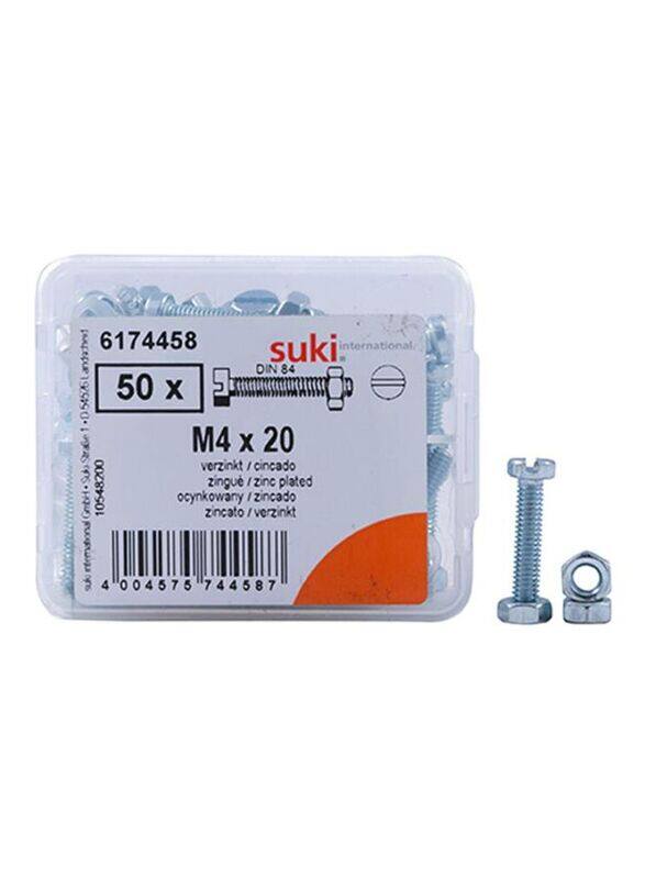

Suki 50-Piece M4 Machine Screw, 20mm, Silver
