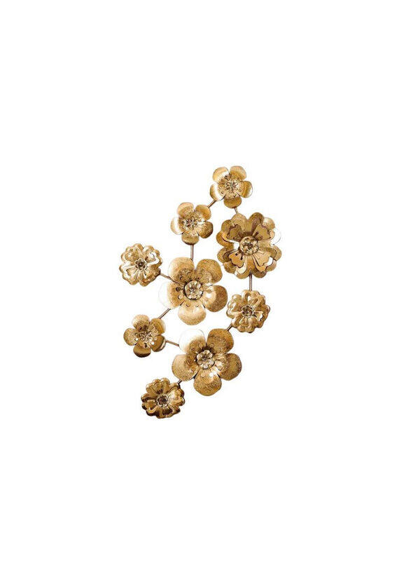 

Danube Home Metal Rustic Flower Wall Decor, 90.8 x 5.1 x 57.1cm, Gold