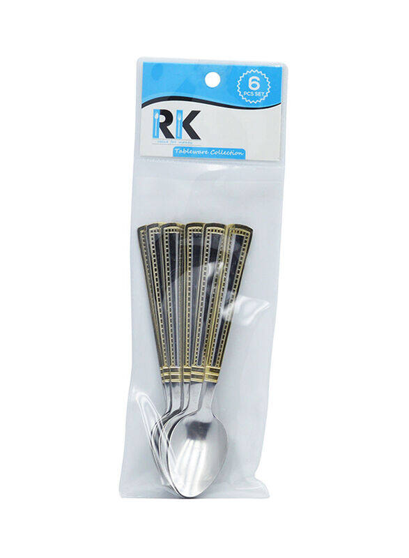 

RK 6-Piece Spoon Set, 15cm, Silver/Gold