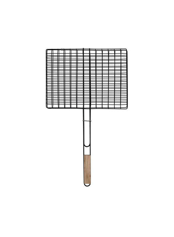 

Royalford Iron Barbeque Grill Basket With Wooden Handle, Black