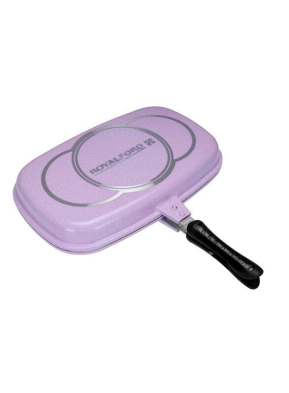 

Royalford 40cm Non-Stick Die cast Aluminium Double Grill Pan, Purple