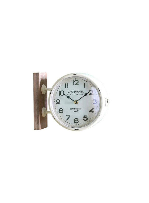 

Danube Home Stolpa And Metal Grand Hotel Wall Clock, White