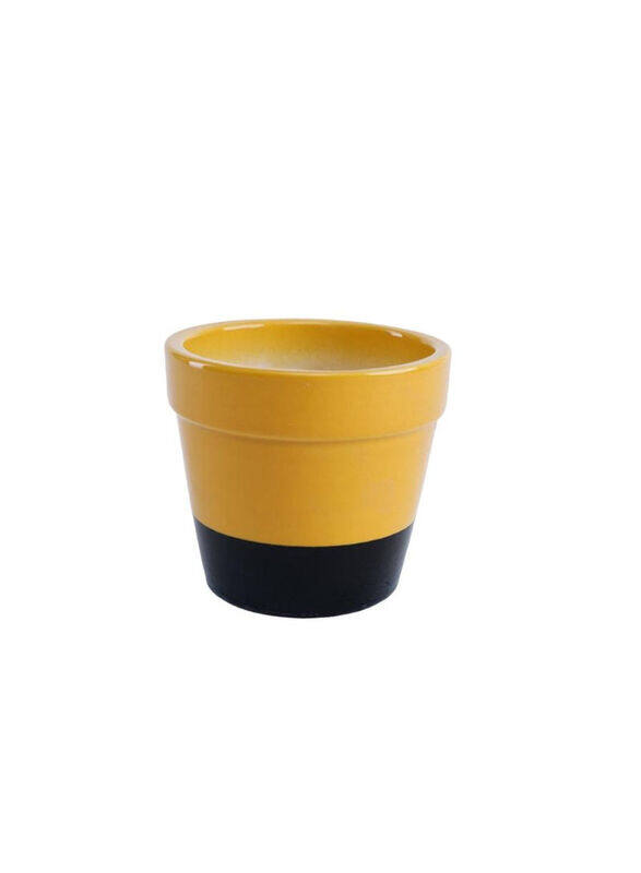 

Ace Ceramic Half Coloured Pot, 11 x 11 x 10cm, Yellow/Black