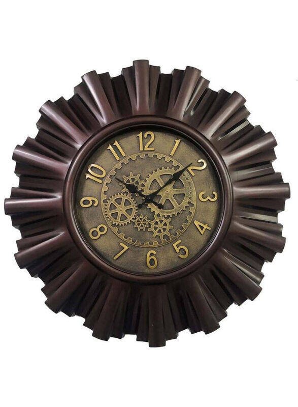 

Danube Home Lexie Plastic Analogue Wall Clock, Brown