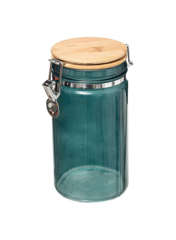 

5five Modern Glass Jar With Lid, 1 Liters, Green