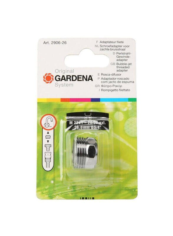 

Gardena 2.7cm Perlator Adapter, 2906, Silver