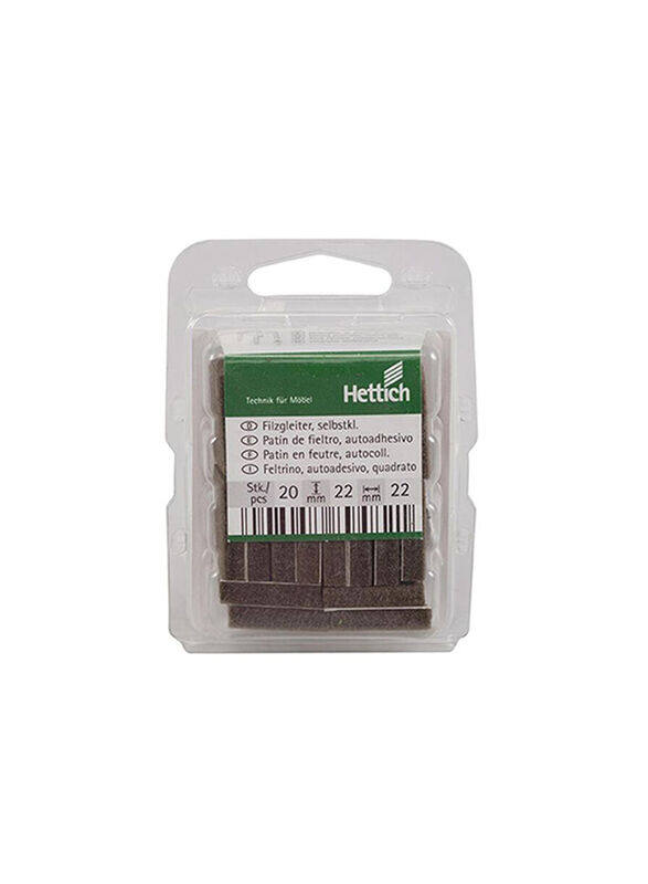 

Hettich 22mm Felt Sliders, Pack of 20, Brown