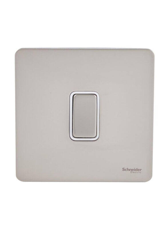 

Schneider Electric 230V Ultimate Screwless Flat Plate 2 Way Retractive 1 Gang Switch, 16AX, GU1412RWPN, White