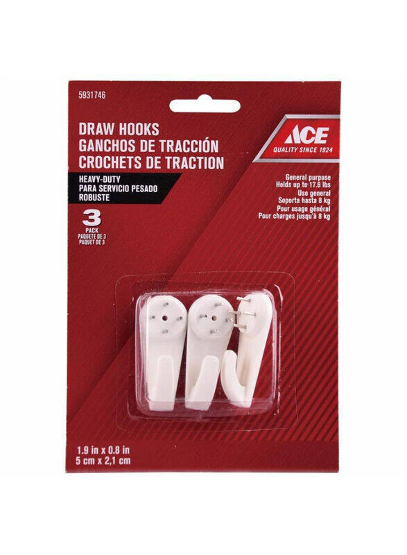 

Ace Draw Hooks,5 x 2.1cm, White