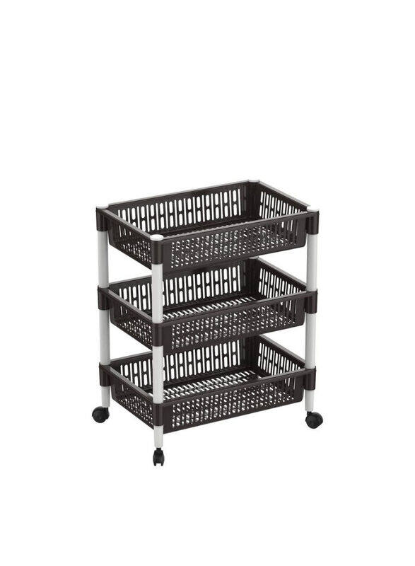 

Cosmoplast Plastic 3Tier Vegetable Storage Rack, 45 X 30 X 65cm, Dark Brown
