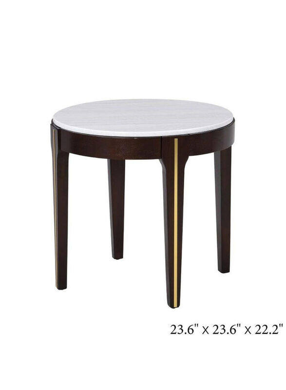 

Danube Home Cody MDF End Table, White/Brown