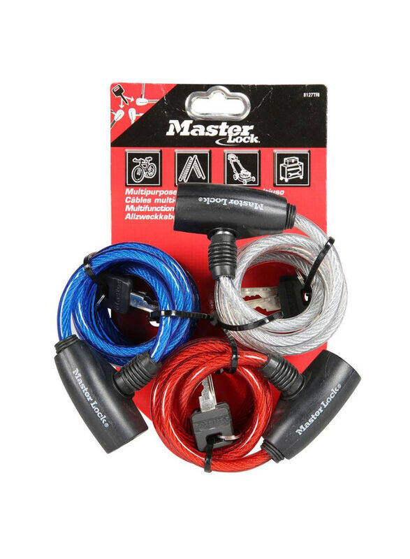 

Master Lock Keyed Cable Lock, 3 Pieces, Multicolour