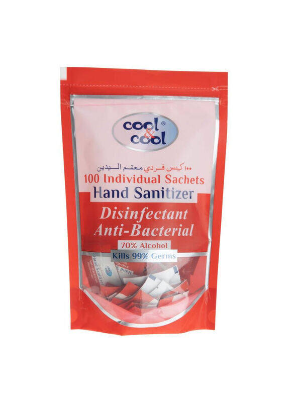 

Cool & Cool Disinfectant Hand Sanitizer Sachet, 100 Piece