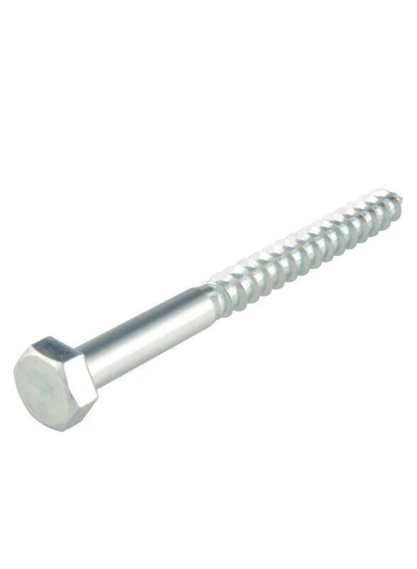 

Suki 200mm Zinc Plated Steel Hexagon Wood Screw, 10 x 200mm, Silver