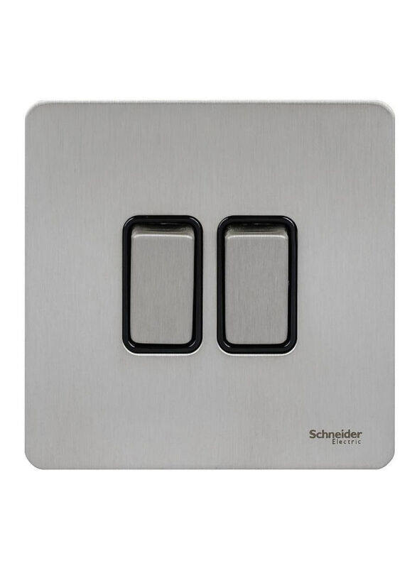 

Schneider Electric Ultimate Screwless 2 Gangs 2 Way Flat Plate Rocker Switches, 16AX, 230V, GU1422BSS, White