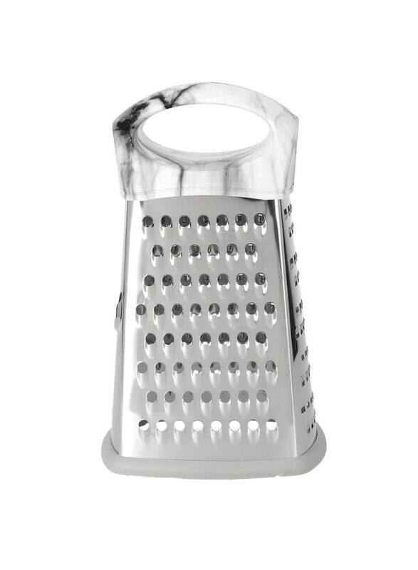 

Royalford Stainless Steel 4 Side Marble Design Handle Grater, Silver