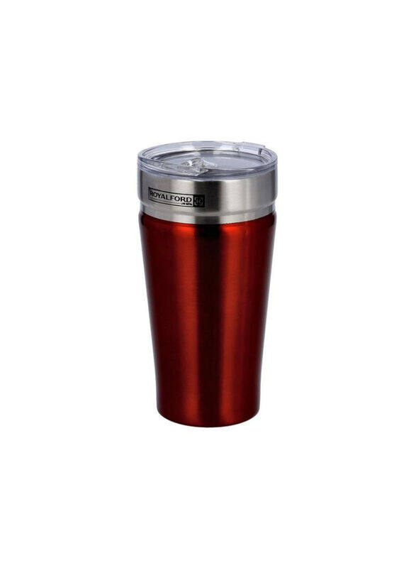 

Royalford 520ml Double Wall Stainless Steel Withlid Vacuum Tumbler, Brown