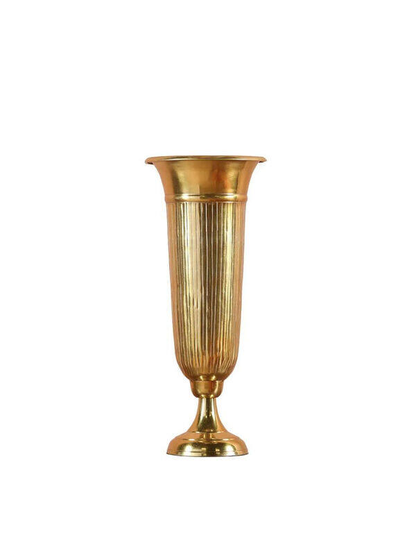 

Danube Home Decimus Aluminum Ribbed Vase, Gold
