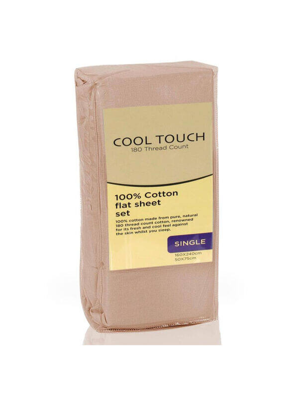 

Cool Touch Single 100% Cotton Flat Sheet Set, Cream