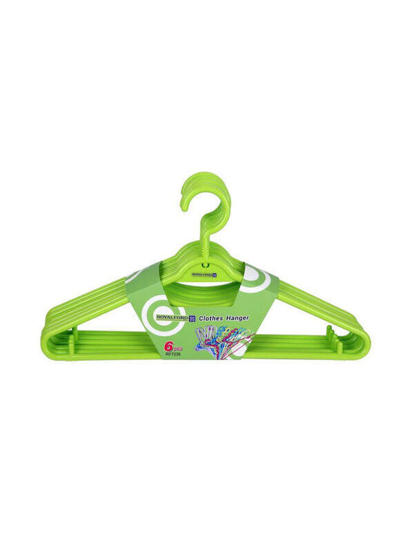 

Royalford 6-Piece Plastic Clothes Hanger Set, Green