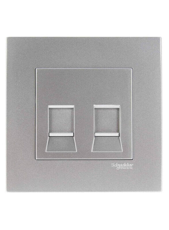 

Schneider Electric Vivace 2 Gang Wall Plate for Keystone Data Jack, 8.7 x 8.7 x 3.6cm, Grey