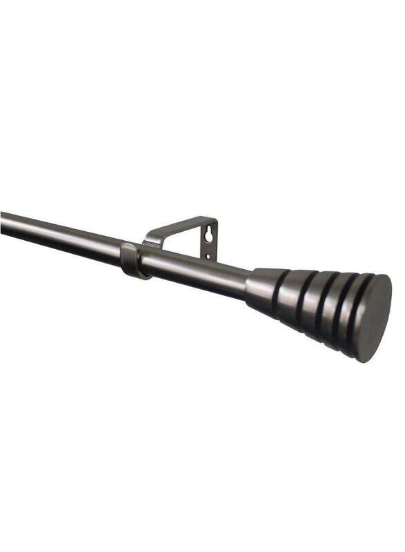 

Danube Home Athens Extendable Curtain Pole Set, Black