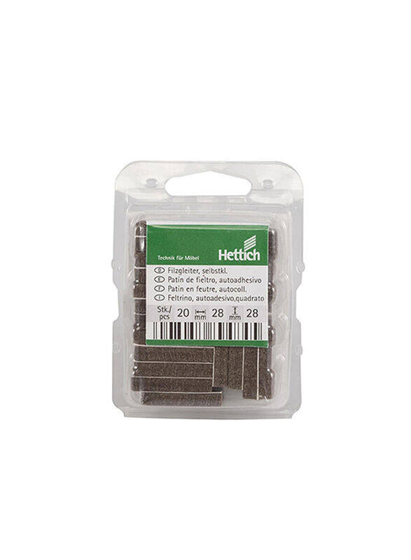 

Hettich 28mm 20 Piece Felt Slide Adhesive, Brown