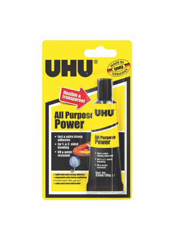 

Uhu 33ml All Purpose Power Adhesive Glue, Multicolour