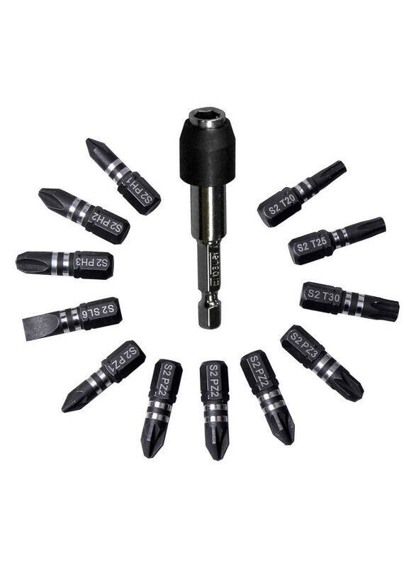 

Ace Erbauer Heavy Duty Mixed Impact Bit Set, 13 Piece, Black