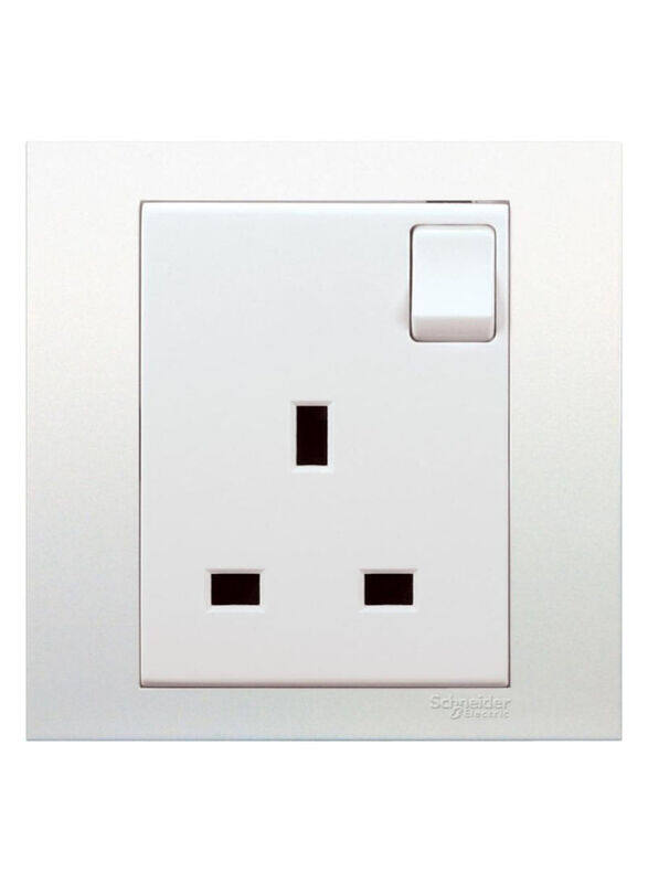 

Schneider Electric 250V AC Vivace 1 Gang Switch Socket, 8.7 x 8.7 x 3.5cm, White