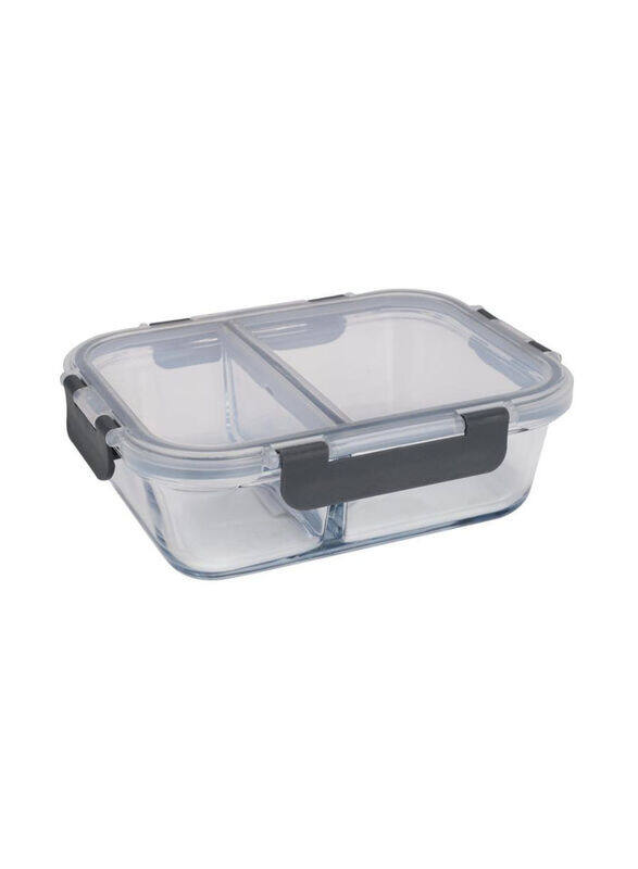 

Royalford Glass Food Container With 2 Sections, 600ml, Clear