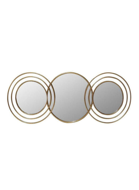 

Danube Home Alayna Metal Round Wall Mirror, Gold