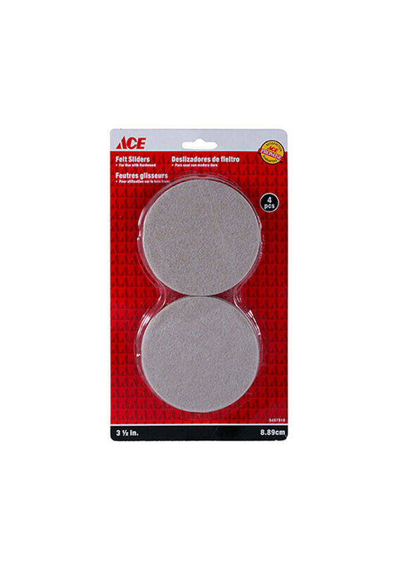 

ACE Round Felt Sliders for Hardwood Floors, Silver