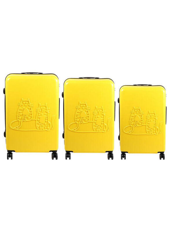 

Biggdesign Cats Pattern ABS Suitcase Set, Yellow