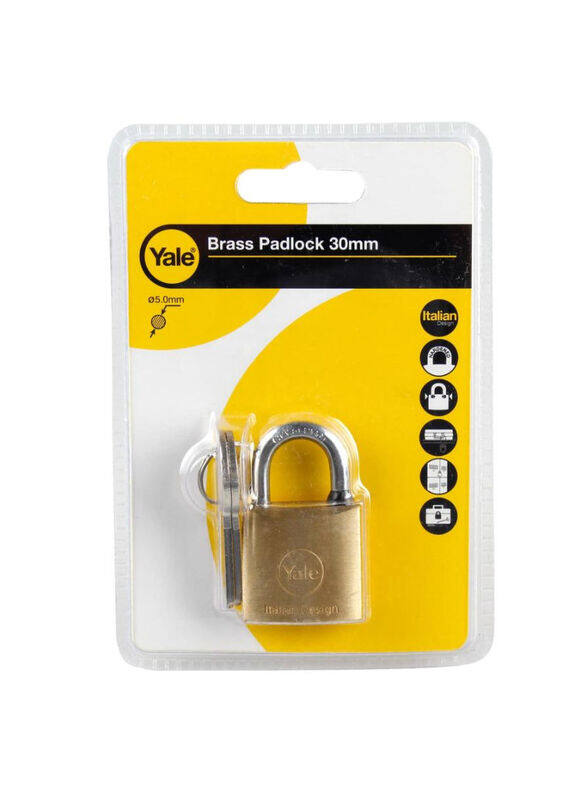 

Yale 7cm 110 Seriesx Brass Padlock, Gold/Silver