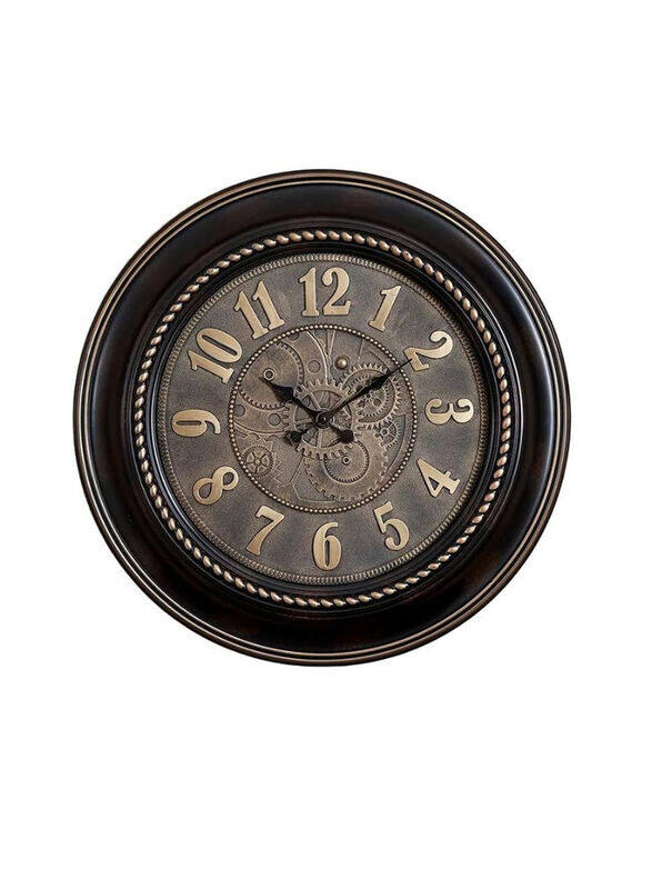 

Danube Home Lexie Plastic Antique Wall Clock, Black