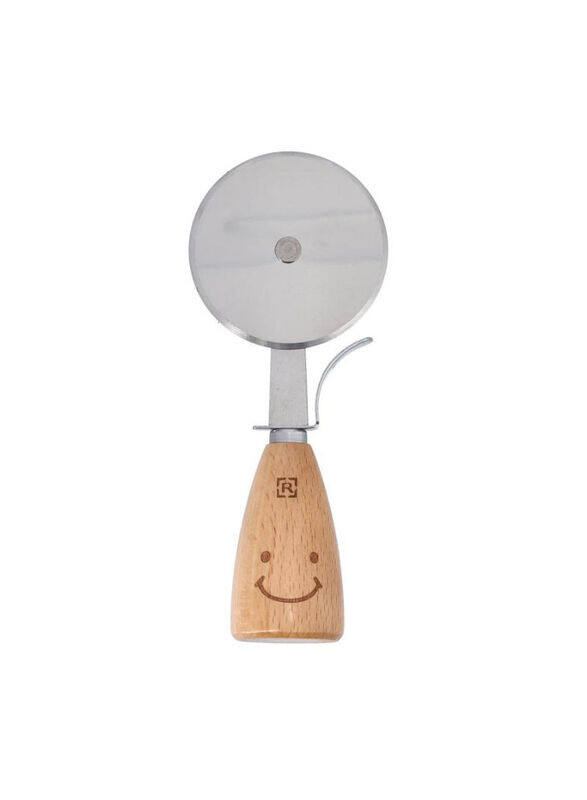 

Royalford Stainless Steel Pizza Cutter With Wooden Handle, Silver/Brown