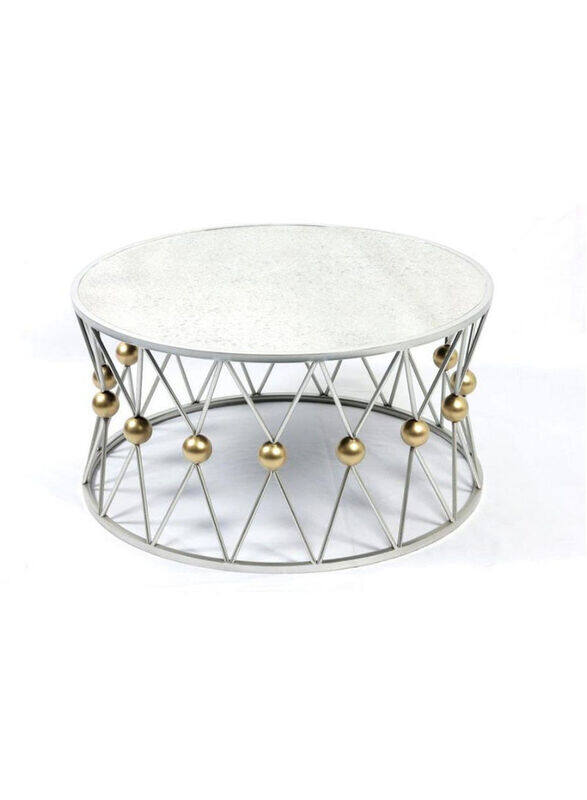

Danube Home Elena Wooden Coffee Table, Silver