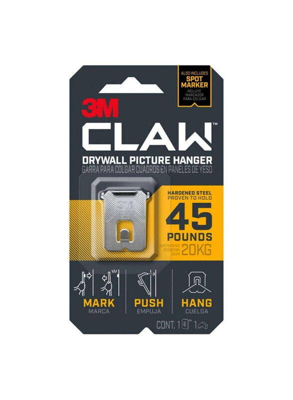 

3M Claw Steel Drywall Picture Hanger Holds upto 20kg, Silver