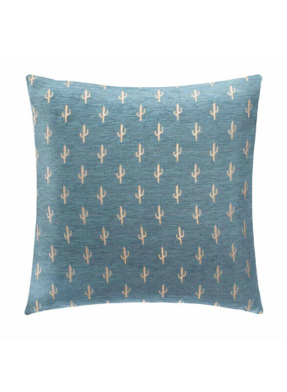 

Atmosphera Polyester Cactus Cushion Cover, 40 x 40cm, Blue/Beige